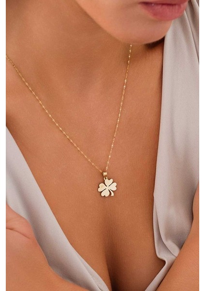 14 Ayar Altın Yonca Kolye fırsatları