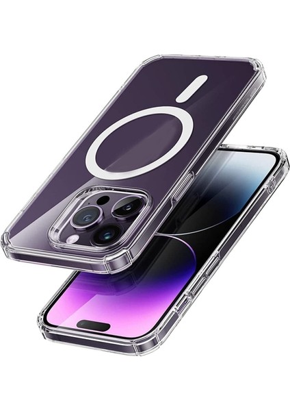 Iphone 14 Pro Uyumlu Gerçek Magsafe Özellikli Sert Şeffaf Kılıf modelleri