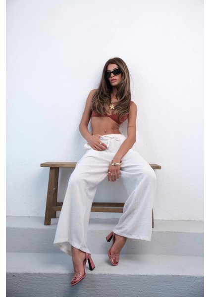 Eşsiz Tasarım Keten Pantolon