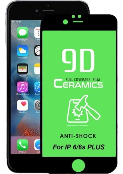 Iphone 6/6s Plus Siyah Seramik Tam Kaplayan Ekran Koruyucu