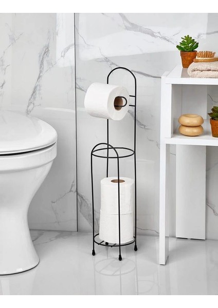 Pratik Wc Tuvalet Kağıtlık Siyah Ferforje