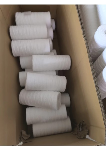 100 Adet 5″ Inç (12,7 Cm) Ip Iplik Sargılı Su Arıtma Kartuş Filtresi – Standart 5"×2.5″