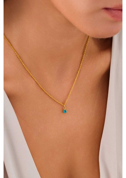 14 Ayar Altın Mavi Gözlü Burgu Kolye fiyatları