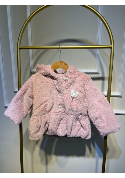 Kız Çocuk Pembe Peluş Kürk