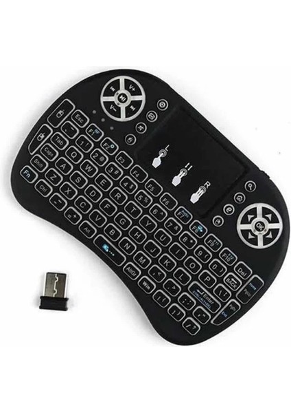 Kablosuz Türkçe Q Klavye Rgb Işıklı Televizyon Ps3 Dokunmatik Mouse