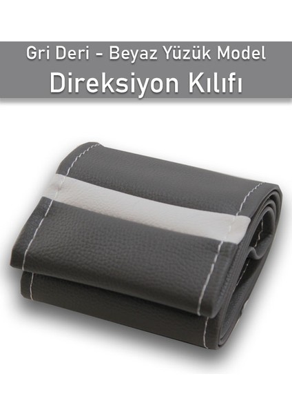 Mini One Gri Özel Süper Deri Beyaz Yüzüklü Dikişli Direksiyon Kılıfı fiyatları