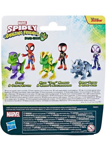 Spidey And His Amazing Friends Dino Webs Ghost-Spider ve Rhino Dino G0122