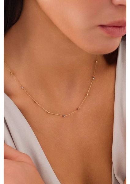 14 Ayar Altın 3 Renk Dorika Kolye fırsatları