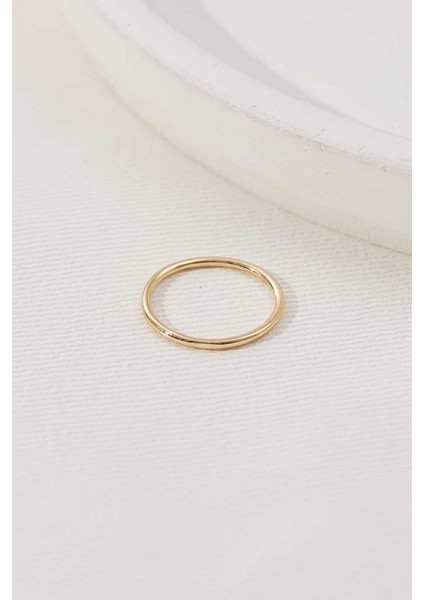 14 Ayar Altın Bombeli Ince Yüzük modelleri