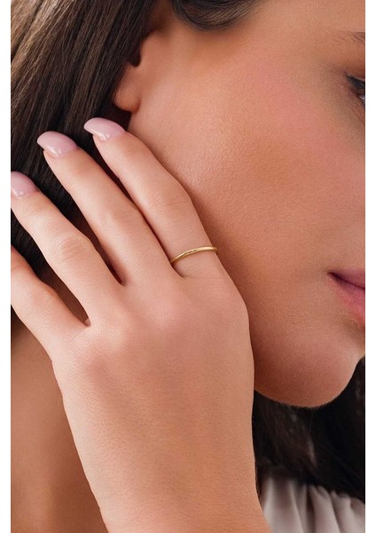 14 Ayar Altın Bombeli Ince Yüzük fırsatları