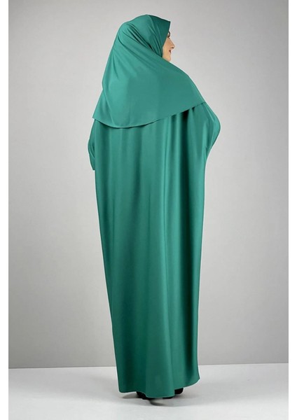 Tek Parça Başörtülü Düz Renk Kadın Tesettür Namaz Elbisesi modelleri