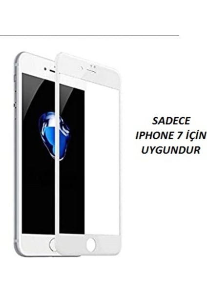Iphone 7 Beyaz Tam Kaplayan Ön Ekran Koruyucu-Tempered Glass