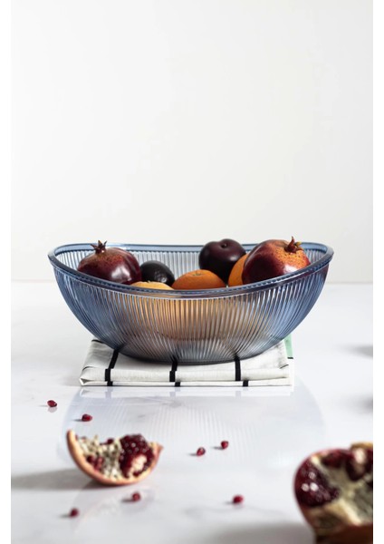 Akrilik Barok Lacivert Büyük Oval Meyve & Salata Kasesi & Karıştırma Kabı / 3,3 Lt (Cam Değildir) fırsatları