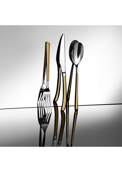 Elegance Altın Saten 6 Kişilik 36 Parça Kutulu Çatal Kaşık Bıçak Takımı fırsatları
