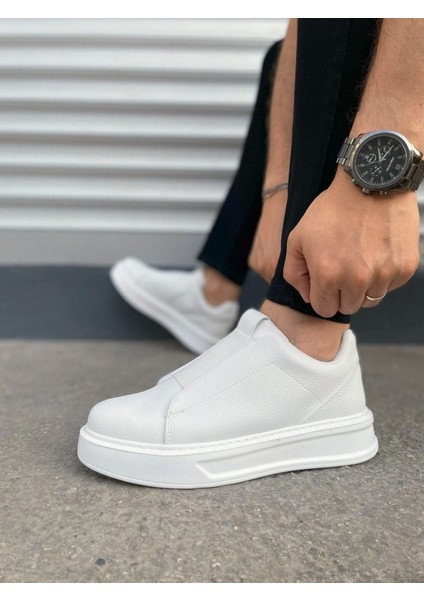 BN007 Alba Bağcıksız Cilt Erkek Günlük Spor Tabanlı Ayakkabı Ayakkabı Cbt Beyaz modelleri