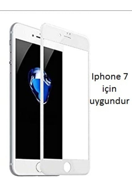 Iphone 7 Curve Tempered Glass Full Beyaz Cam Ekran Koruyucu