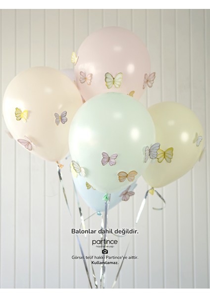 48 Adet Soft Makaron Pale Kelebek Süsleyici Parti Süsü Kelebek Doğum Günü Süsü Parti Süsleme fırsatları