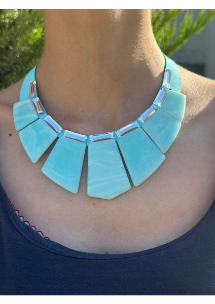 Akıtma Desenli Kadın Kolye 12 cm