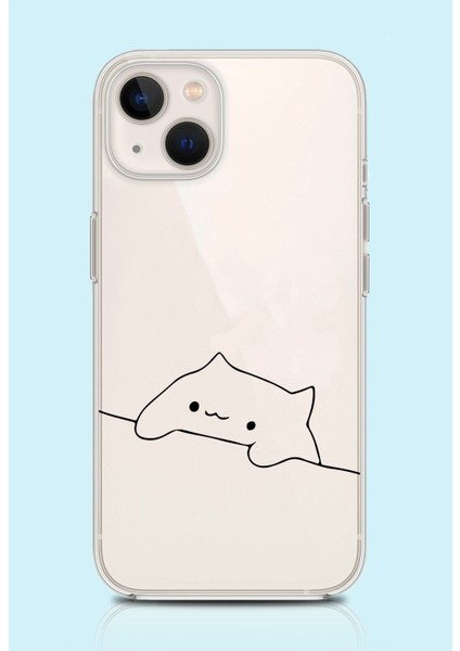 Iphone 13 Uyumlu '' Cat On The Table '' Tasarım Kılıf