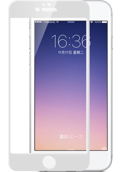 7 Kırılmaz Ekran Koruyucu Kavisli 5d Cam Tam Kaplama Beyaz