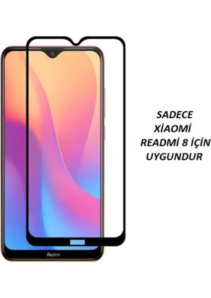 Xiaomi Redmi 8A Curve Tempered Glass Full Siyah Cam Ekran Koruyucu