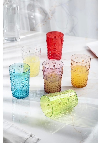 Akrilik Renkli 6'lı Kısa Bardak & Su Meşrubat Kahve Yanı Bardağı 400 ml ( Cam Değildir ) indirimleri