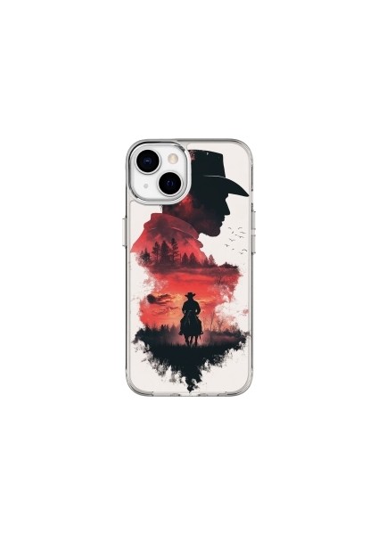 IPHONE 15 Özel Red Dead Redemption Tasarımlı Lüks Silikon Kılıf