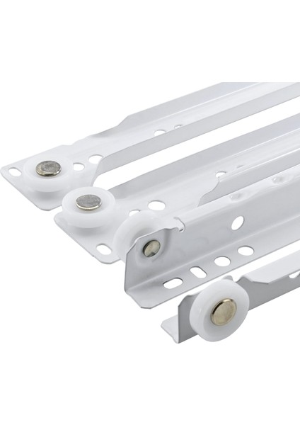 Beyaz Metal Çekmece Rayı Tekerlekli Mobilya Dolap Çekmece Rayı(Beyaz)(Takım)(Metal) fırsatları