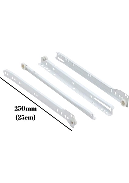 Beyaz Metal Çekmece Rayı Tekerlekli Mobilya Dolap Çekmece Rayı(Beyaz)(Takım)(Metal) indirimleri