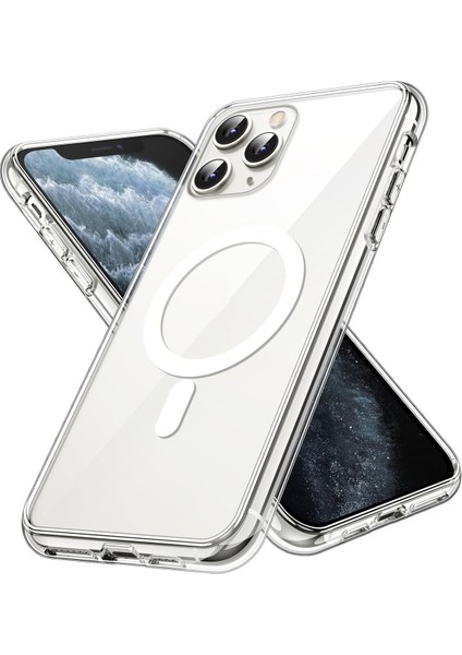 IPhone 11 Pro Uyumlu Gerçek Magsafe Özellikli Sert Şeffaf Kılıf