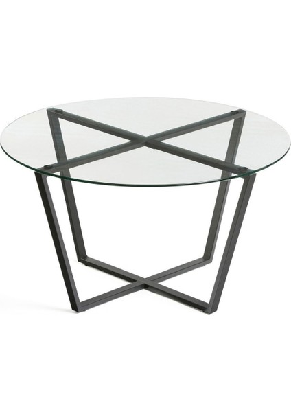 Lenny Orta Sehpa Siyah Metal Ayak Şeffaf Cam Tabla fiyatları
