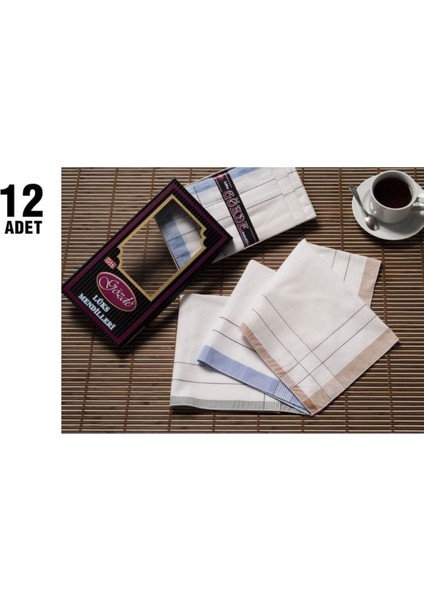 Gm-01 %100 Pamuk Erkek Mendil 12'li
