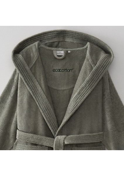 Ecosoft Yeni Kadın Bornoz Pamuk Armürlü Yeşil fiyatları