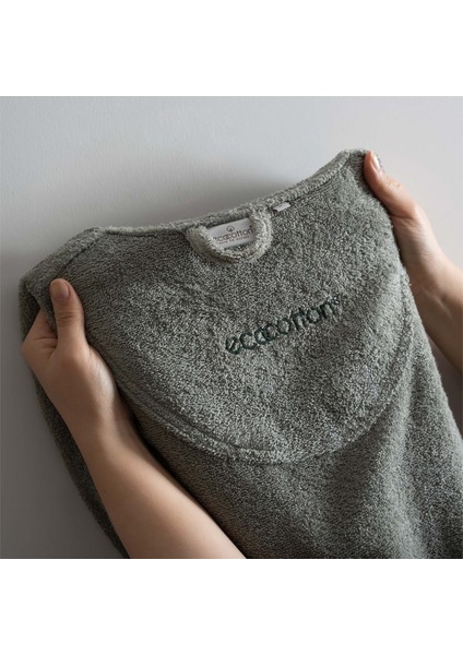 Ecosoft Yeni Kadın Bornoz Pamuk Armürlü Yeşil indirimleri