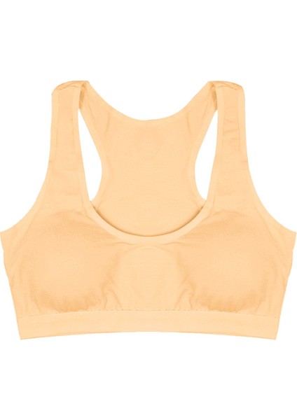 Kız Çocuk Büstiyer 3'lü Kalın Askılı, Sporcu Kesim, Pedli (%96 Pamuk - %4 Elastan) fırsatları