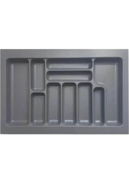 Starax 74X49 cm Gri Plastik Kaşıklık 10 Gözlü Modül 80CM (S-2289-GP)
