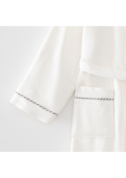 Ella Erkek Bornoz %100 Organik Pamuk Nakışlı Krem fırsatları