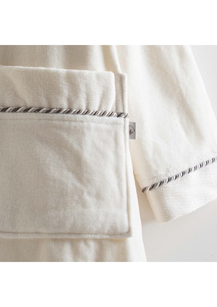 Ella Erkek Bornoz %100 Organik Pamuk Nakışlı Krem indirimleri