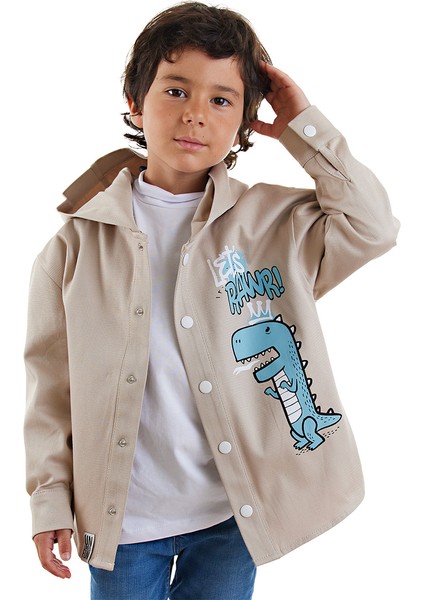 Dino Oversize Gabardin Erkek Çocuk Gömlek Ceket