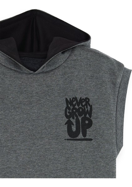Erkek Çocuk Kapüşonlu Kolsuz Gri Sweatshirt indirimleri