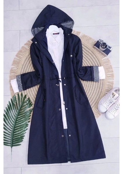 Astarı Çizgili Trençkot -Laci indirimleri