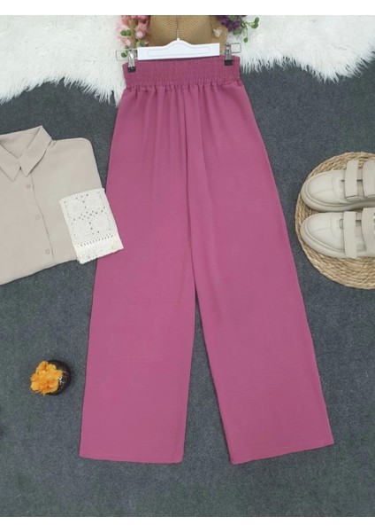 Beli Kalın Lastikli Salaş Ayrobin Pantolon -Vişne modelleri