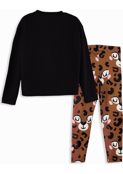 Leopar Kız Çocuk T-Shirt Tayt Takım fırsatları