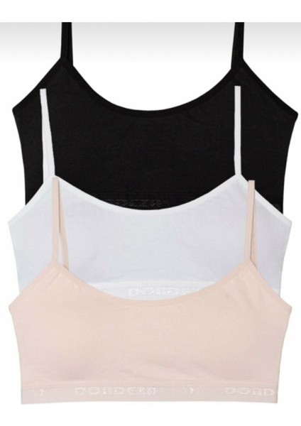 Vanilyashop Pedli Ribana Yarım Atlet Büstiyer Alıştırma Sütyen 3lü Karışık Renk. fiyatları