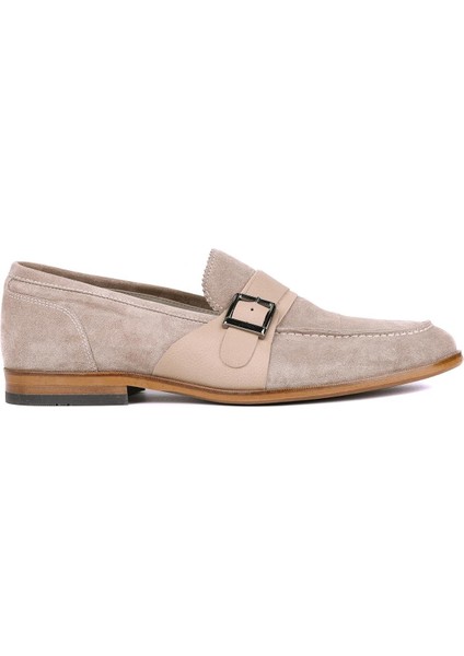 - Bej Hakiki Süet Deri Erkek Klasik Ayakkabı 115-K580