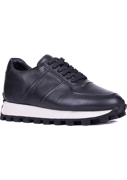 - Siyah Hakiki Deri Bağcıklı Erkek Sneaker 115-K556 fiyatları