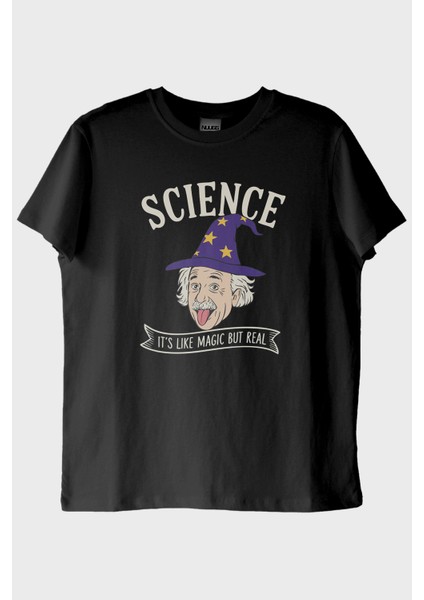 Science Magic But Real Siyah Tişört