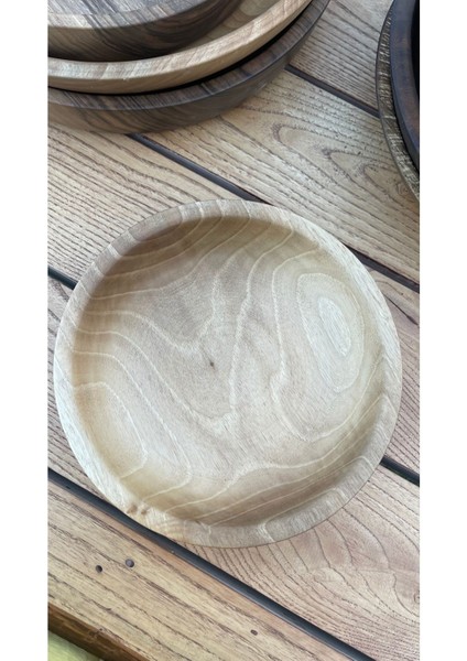 %100 Doğal Ceviz Ahşap Sunum Tabağı 23 cm – El Yapımı Özel Tasarım fiyatları