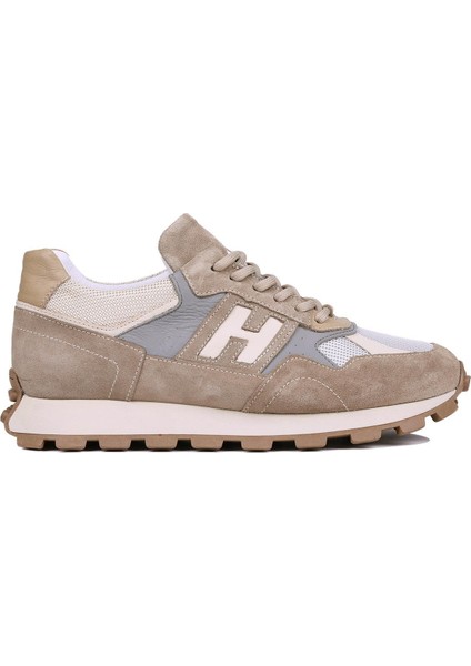 - Bej Hakiki Süet Deri Bağcıklı Erkek Sneaker 115-K586