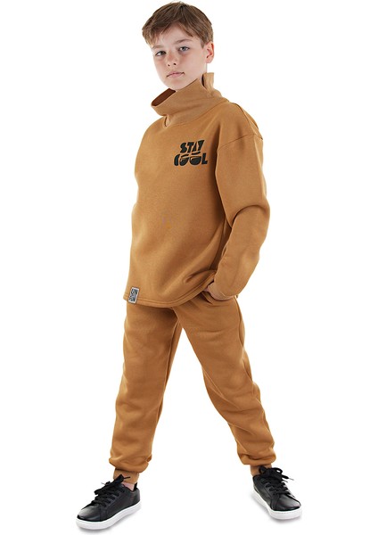 Stay Cool Oversize Erkek Çocuk Hardal Eşofman Takım